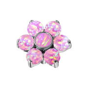 Ancrage cutané « Fleur » opale rose