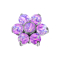 Ancrage cutané « Fleur » opale violette