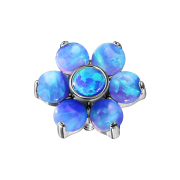 Dermal Anchor Blume Opal blau