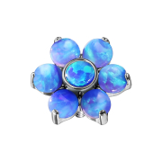 Ancrage cutané « Fleur » bleu opale