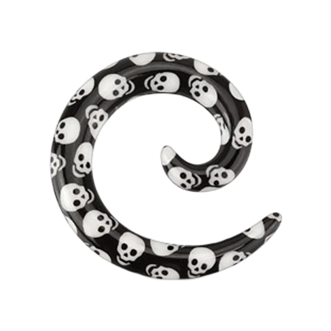 Expanding spiral black with skull