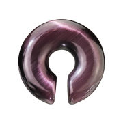 Ear weight donut made from purple cats eye stone