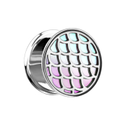 Flared Plug argenté avec écailles de poisson