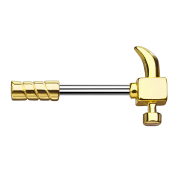 Barbell bar hammer gold-plated
