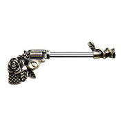 Barbell tige roses revolver vieil or