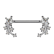 Barbell silver shooting star silver