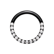 Segment ring hinged black front crystals silver