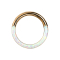 Micro segment ring hinged rose gold front opal stripes white