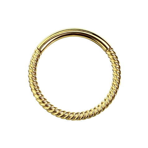 Micro segment ring hinged braided gold-plated
