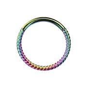 Micro segment ring hinged braided colored