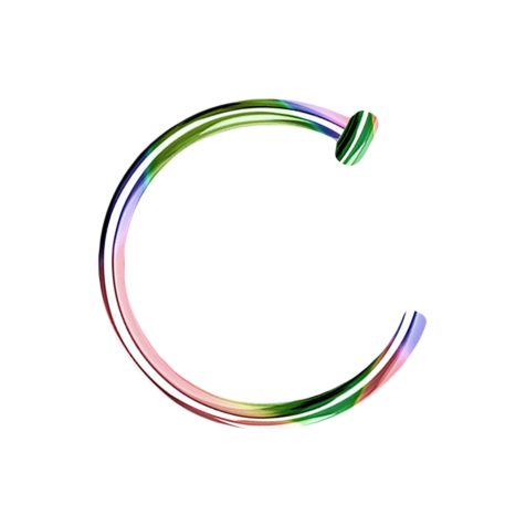 Anneau nasal ouvert coloré