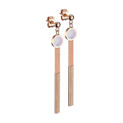 Stud earrings rose gold with ball pendant mother-of-pearl...