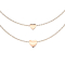 Chain rose gold pendant two hearts