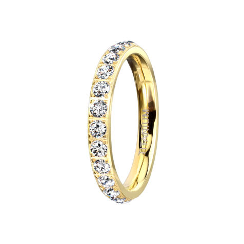 Gold-plated ring with crystals