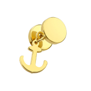 Gold-plated fake plug with anchor pendant