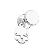 Fake plug silver with skull pendant