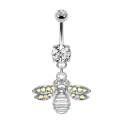 Banana in argento con ciondolo a forma di ape