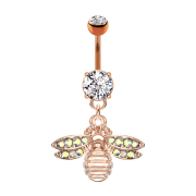 Banane or rose avec pendentif abeille