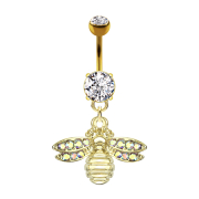 Banane plaquée or 14k avec pendentif abeille