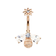 Banane or rose avec pendentif cristal hibou
