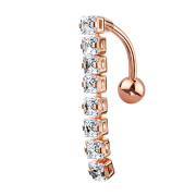Banana rose gold with pendant bar with square crystals