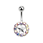 Banane argent étoile avec cercle de cristal...