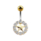 Banana gold-plated star with silver crystal circle