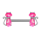 Barbell argento gatto opale rosa