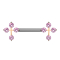 Barbell rosegold Kreuz mit Kristall pink