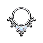 Micro segment ring, foldable, silver, balls, triangles...