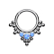 Anello a micro segmenti incernierati triangoli di perle in argento con blu opale