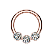 Micro anneau segment pliable or rose trois boules...