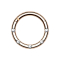 Micro anneau segment pliable or rose front cinq cristaux argent