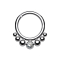 Micro segment ring hinged silver seven balls crystal silver