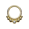 Micro segment ring hinged gold-plated seven beads crystal silver