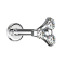 Micro labret inner thread silver triangle three crystals silver