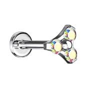 Micro Labret filet intérieur argent triangle trois...
