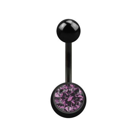 Banana black with ball and ball crystal light purple