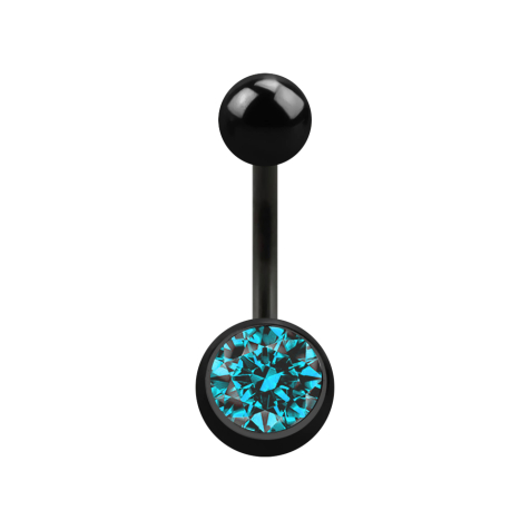 Banana black with ball and ball crystal aqua