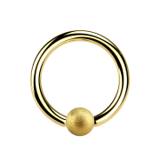Gold-plated speckled ball closure ring