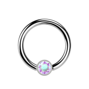 Micro Ball Closure Ring silver and crystal multicolor
