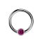 Anello Micro Ball Closure argento e cristallo fucsia