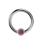 Micro Ball Closure Ring silber und Kristall pink