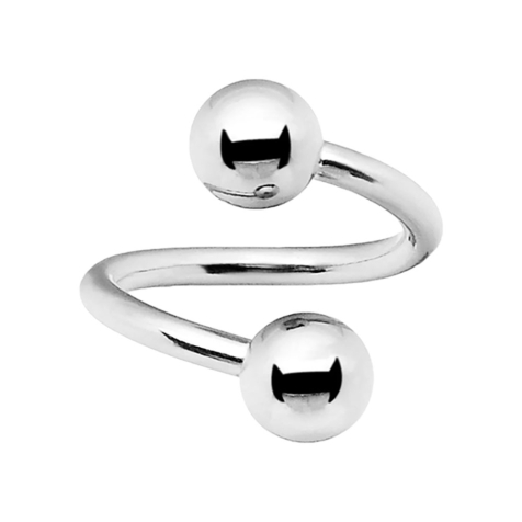 Filetto interno a spirale argento con due sfere