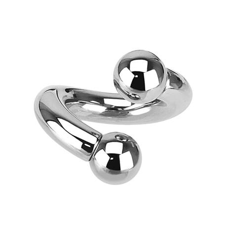 Filettatura interna a spirale argento con due sfere