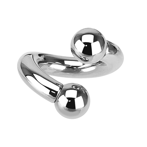 Filettatura interna a spirale argento con due sfere