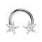 Circular Barbell argent Fleur de cristal argent