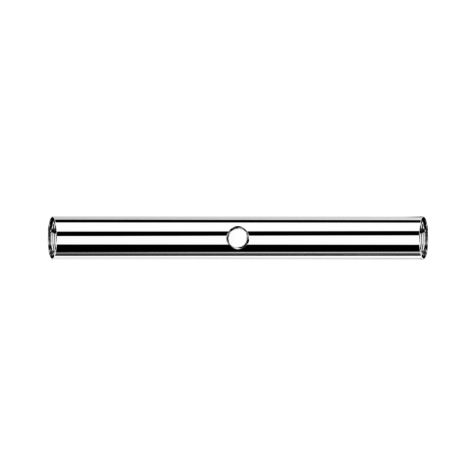 Barbell bar with 1.2 mm internal thread silver and a 0.8 mm threaded hole