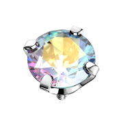 Ancrage cutané argenté serti de cristaux...