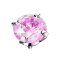 Silver dermal anchor set with a pink crystal